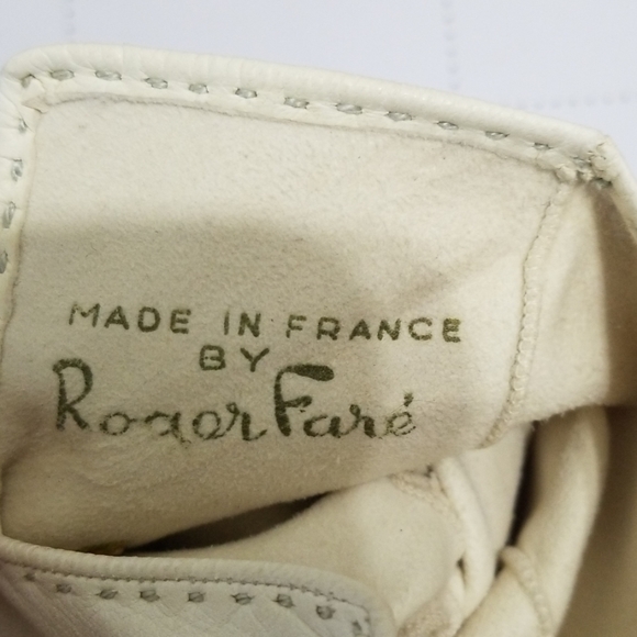 Roger Fare Vintage Cream Leather Driving Gloves - Picture 4 of 6